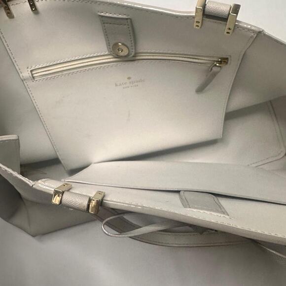 Kate Spade Cherrywood Street Nell Stone Ice Grey Tote Bag - Picture 5 of 6